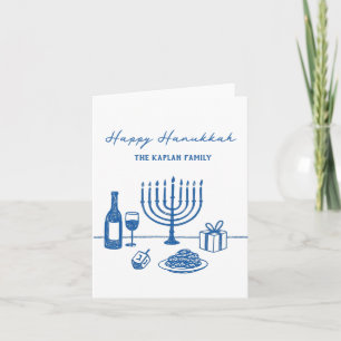 Cartes Pour Fêtes Annuelles Hanukkah Juif Tendance Personnalisé Dessin à la Ma
