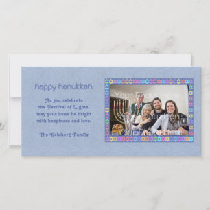 Cartes Pour Fêtes Annuelles Hanukkah Star Frame Photo Card