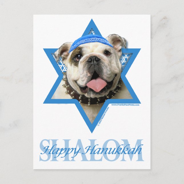 Cartes Pour Fêtes Annuelles Hanukkah Star of David - Bulldog (Devant)