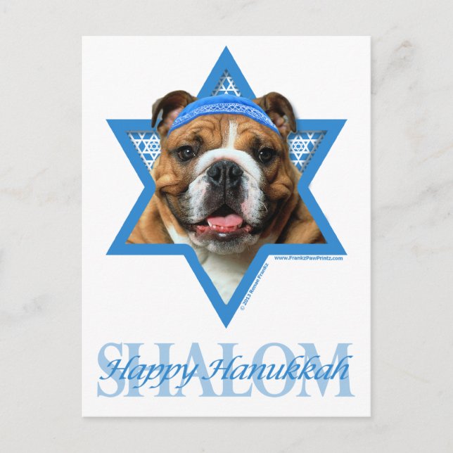 Cartes Pour Fêtes Annuelles Hanukkah Star of David - Bulldog (Devant)