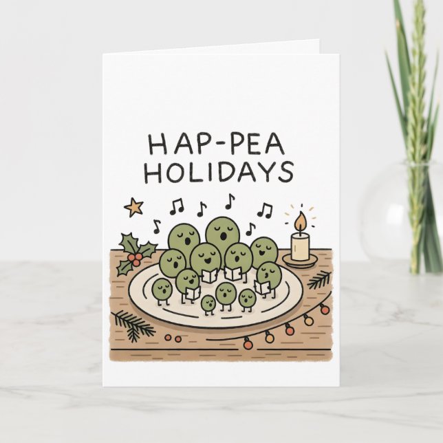 Cartes Pour Fêtes Annuelles Hap-pea Holidays! Funny Christmas Card (Devant)