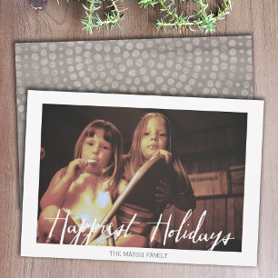 Cartes Pour Fêtes Annuelles Happest Holidays Modern Full Photo avec Boho Dots