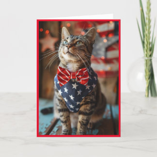 Cartes Pour Fêtes Annuelles Happy 4 juillet Chat