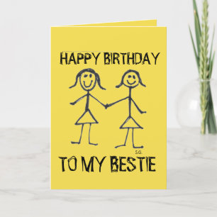 CARTES POUR FÊTES ANNUELLES HAPPY BIRTHDAY BESTIE BBF GREETING CARDS