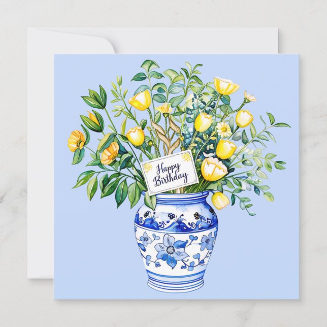 Cartes Pour Fêtes Annuelles Happy birthday & bouquet of flowers Greeting card (Devant)
