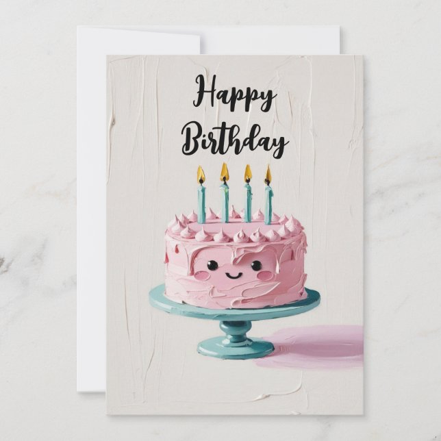 Cartes Pour Fêtes Annuelles Happy Birthday Impasto Cake (Devant)