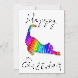 Cartes Pour Fêtes Annuelles Happy Birthday Rainbow Cat
