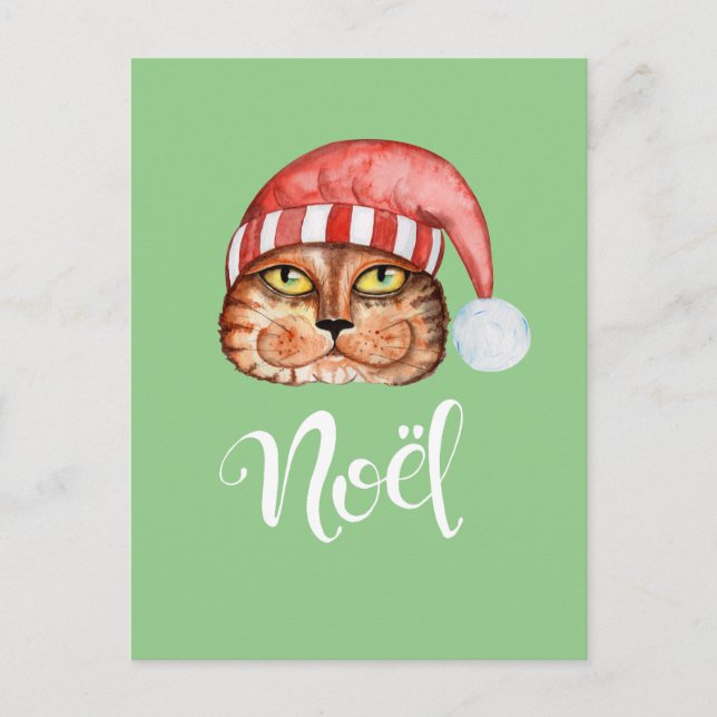 Cartes Pour Fêtes Annuelles Happy Cat Noel (Devant)