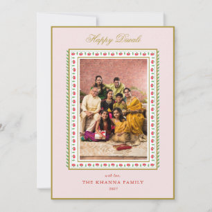 Cartes Pour Fêtes Annuelles Happy Diwali Photo rose rouge floral Salutation