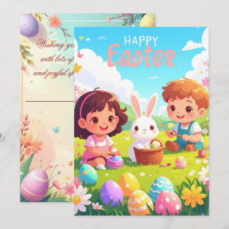 Cartes Pour Fêtes Annuelles Happy Easter Greeting Card – Cute Bunny Easter Egg