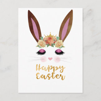Cartes Pour Fêtes Annuelles Happy Easter Princess Bunny Face