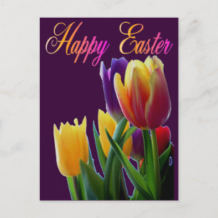 Cartes Pour Fêtes Annuelles Happy Easter Tulips
