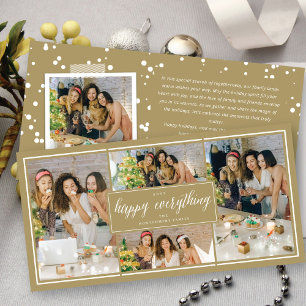 Cartes Pour Fêtes Annuelles Happy Everything Simple White Script Photo Collage