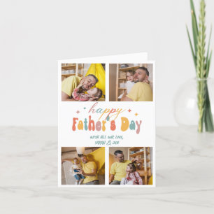 Cartes Pour Fêtes Annuelles Happy Fête des pères 4 Photos Collage Personnalisé