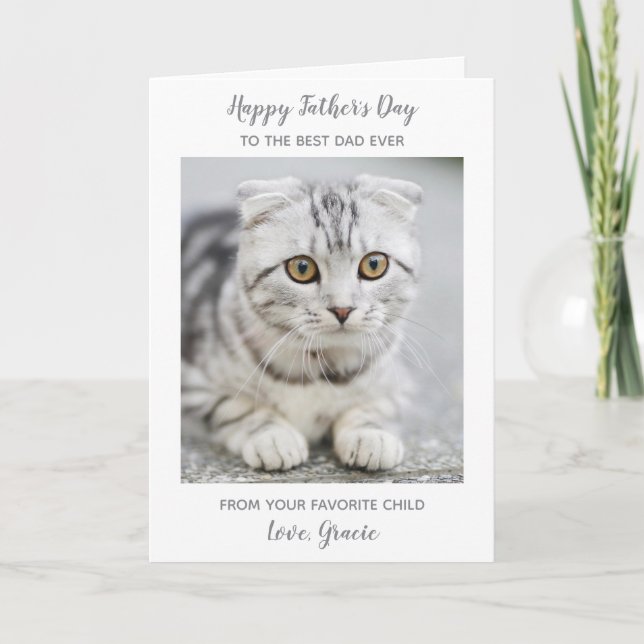 Cartes Pour Fêtes Annuelles Happy Fête des pères Chat Papa Personnalisé Animau (Devant)