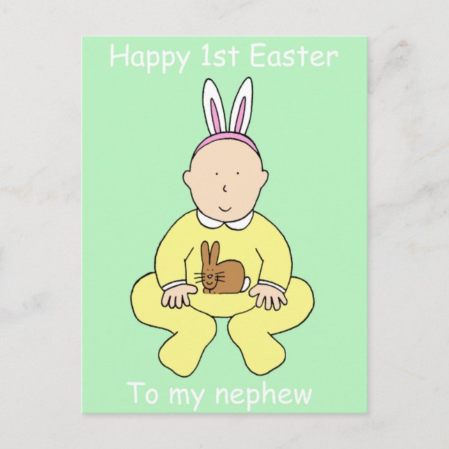 Cartes Pour Fêtes Annuelles Happy First Easter to My Nephew (Devant)
