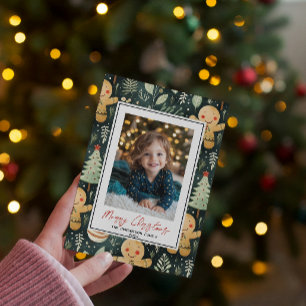 Cartes Pour Fêtes Annuelles Happy Gingerbread Man Custom Christmas Nom photo