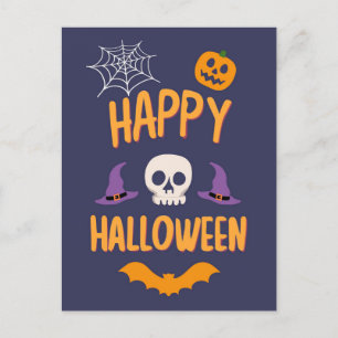 Cartes Pour Fêtes Annuelles Happy Halloween éffrayant citrouille chauve-souris
