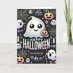 Cartes Pour Fêtes Annuelles Happy Halloween Éffrayant mignon fantôme
