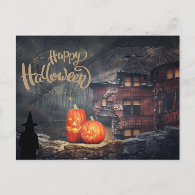 Cartes Pour Fêtes Annuelles Happy Halloween Haunted House (Devant)