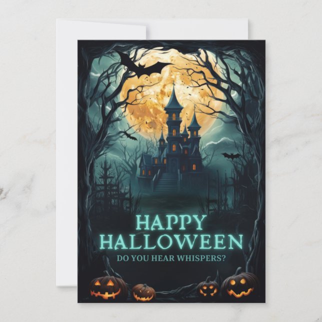 Cartes Pour Fêtes Annuelles Happy Halloween Haunted House (Devant)