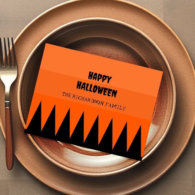 Cartes Pour Fêtes Annuelles Happy Halloween Orange Black Personnalisé (Créateur téléchargé)