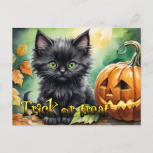 Cartes Pour Fêtes Annuelles Happy Halloween ruse ou traiter chaton