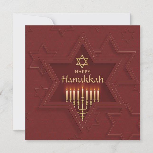 Cartes Pour Fêtes Annuelles Happy Hanoukka Elegant (Devant)