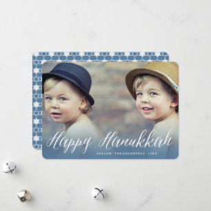 Cartes Pour Fêtes Annuelles Happy Hanoukka Modern tendance photo de script bla