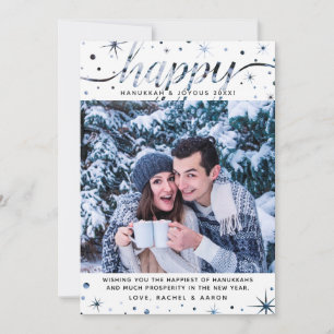 Cartes Pour Fêtes Annuelles Happy Hanoukka Photo Color Matching Text Effet