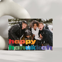 Happy Hanoukka Rainbow Typography Photo Overlay