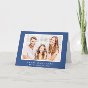 Cartes Pour Fêtes Annuelles Happy Hanoukka Simple Classic Elegant Photo Famill