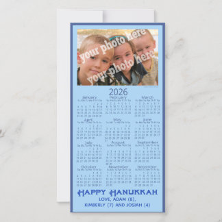 Cartes Pour Fêtes Annuelles Happy Hanukkah Custom Photo 2026 Calendar Picture