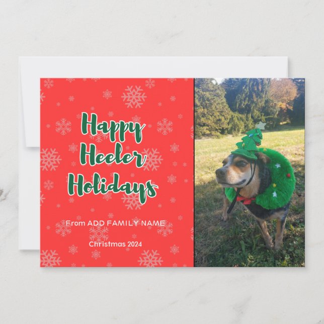 Cartes Pour Fêtes Annuelles Happy Heeler Vacances Rouge et Vert (Devant)