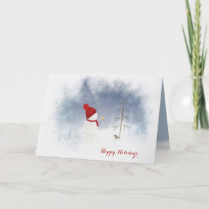 Cartes Pour Fêtes Annuelles Happy Holidays bonhomme de neige avec ornement éto