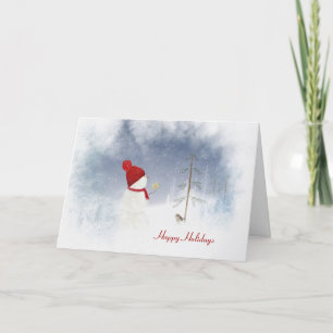 Cartes Pour Fêtes Annuelles Happy Holidays bonhomme de neige avec star