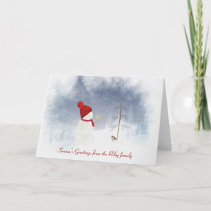 Cartes Pour Fêtes Annuelles Happy Holidays bonhomme de neige avec star Holiday