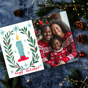 Cartes Pour Fêtes Annuelles Happy Holidays Candle Main Drag CUSTOM