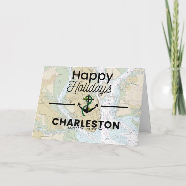 Cartes Pour Fêtes Annuelles Happy Holidays Chart - Charleston (Devant)