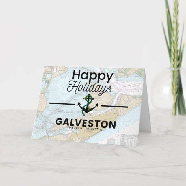 Cartes Pour Fêtes Annuelles Happy Holidays Chart - Galveston (Devant)