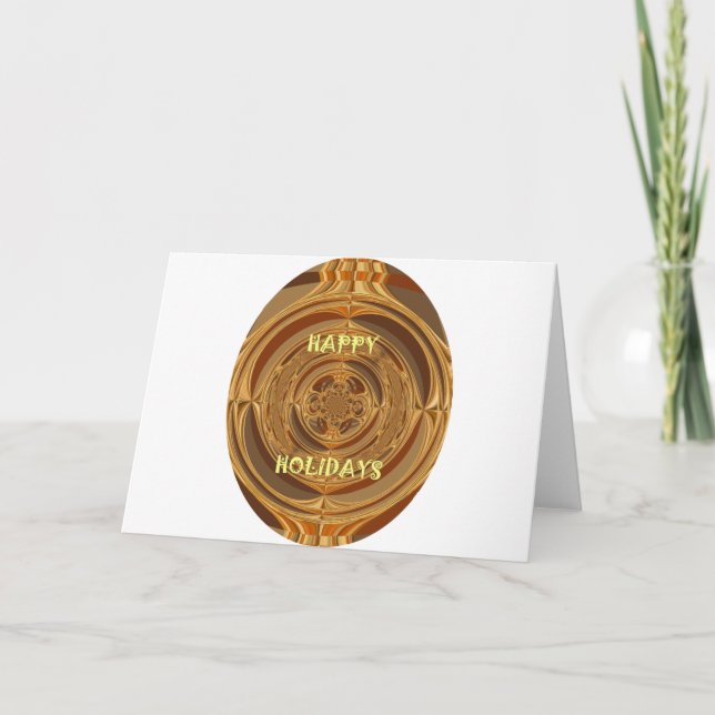 Cartes Pour Fêtes Annuelles Happy Holidays Circle Art Print/Design (Devant)