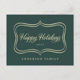 Cartes Pour Fêtes Annuelles Happy Holidays Classic Gold Frame