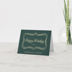 Cartes Pour Fêtes Annuelles Happy Holidays Classic Gold Frame