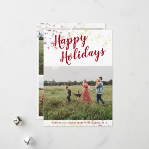 Cartes Pour Fêtes Annuelles Happy Holidays Family Photo Collage Gold Star