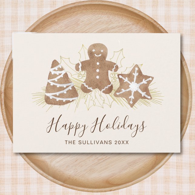 Cartes Pour Fêtes Annuelles Happy Holidays Gingerbread (Créateur téléchargé)