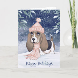 Cartes Pour Fêtes Annuelles Happy Holidays Hound Dog