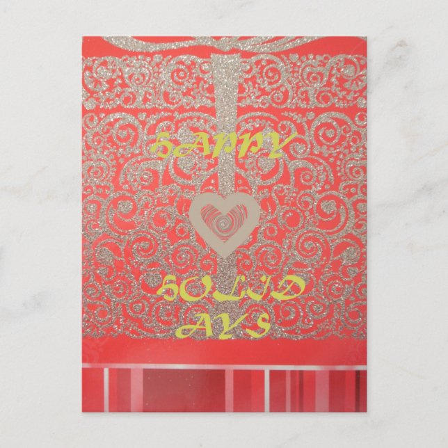 Cartes Pour Fêtes Annuelles Happy Holidays Parties scintillant rouge design co (Devant)