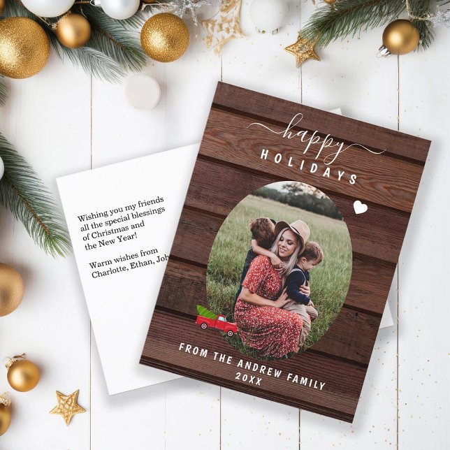 Cartes Pour Fêtes Annuelles Happy Holidays photo customisée (Créateur téléchargé)