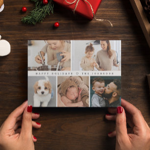 Cartes Pour Fêtes Annuelles Happy Holidays Simple Modern Photo collage