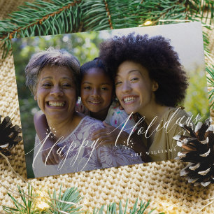 Cartes Pour Fêtes Annuelles Happy Holidays snowflakes photo